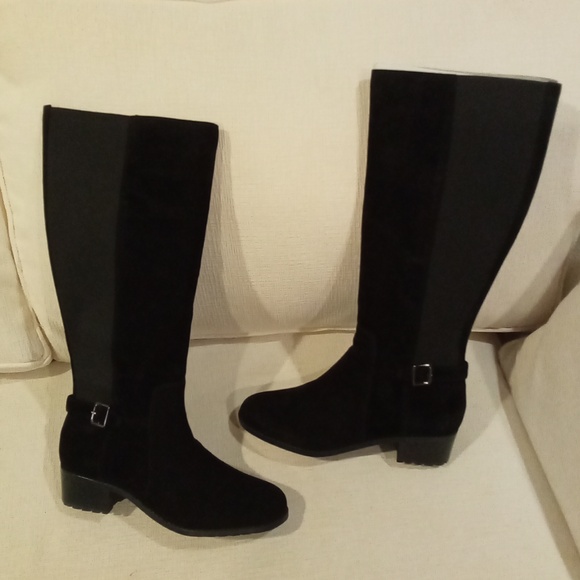 Easy Spirit Suede Riding Boots - Picture 1 of 7